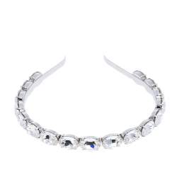 Dolce & Gabbana Crystal Embellished Silver Tone Headband
