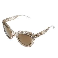 مملوكة مسبقًا نظارة شمسية دولتشي أند غابانا فيليغرانا DG2134 ذهبية عين القطة