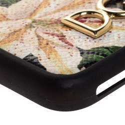 Pre Owned Dolce & Gabbana Multicolor Lily Print Leather iPhone XS Max Case