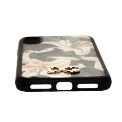 Pre Owned Dolce & Gabbana Multicolor Lily Print Leather iPhone XS Max Case