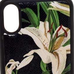 Pre Owned Dolce & Gabbana Multicolor Lily Print Leather iPhone XS Max Case