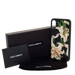 Pre Owned Dolce & Gabbana Multicolor Lily Print Leather iPhone XS Max Case