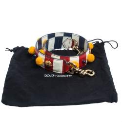 Pre Owned حمالة حقيبة دولتشي أند غابانا مزخرفة جلد مخطط متعدد الألوان