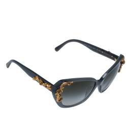 Pre Owned Dolce & Gabbana Grey/ Green Gradient DG4167 Sicilian Baroque Sunglasses