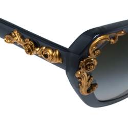 Pre Owned Dolce & Gabbana Grey/ Green Gradient DG4167 Sicilian Baroque Sunglasses