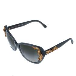 Pre Owned Dolce & Gabbana Grey/ Green Gradient DG4167 Sicilian Baroque Sunglasses