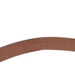 Pre Owned حزام دولتشي أند غابانا لوحة مزينة شعار الماركة جلد مُحبب بيج 95 سم