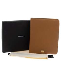 Pre Owned Dolce & Gabbana Tan Leather Agenda Organizer