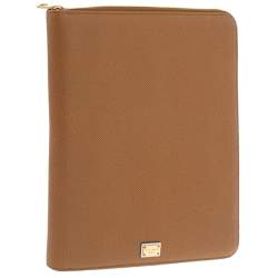Pre Owned Dolce & Gabbana Tan Leather Agenda Organizer