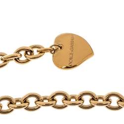 Pre Owned حزام دولتشي أند غابانا سلسلة لون ذهبي كريستال راتنج جلد أحمر L