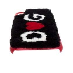 Dolce & Gabbana Black/Red Fur Logo Plaque iPhone X Cover