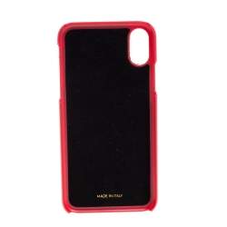Dolce & Gabbana Black/Red Fur Logo Plaque iPhone X Cover