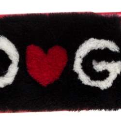 Dolce & Gabbana Black/Red Fur Logo Plaque iPhone X Cover