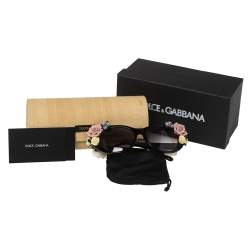 مملوكة مسبقًا Dolce & Gabbana Black Gradient DG 4180 501/87 Floral Sunglasses