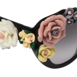 مملوكة مسبقًا Dolce & Gabbana Black Gradient DG 4180 501/87 Floral Sunglasses