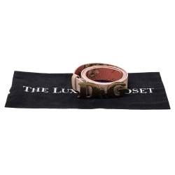 Pre Owned Dolce & Gabbana Pink Leather D&G Logo Belt 90CM