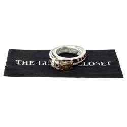 Pre Owned حزام دولتشي أند غابانا رفيع شعر عجل طباعة حيوان وجلد أبيض 85 سم