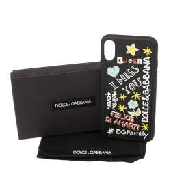 Dolce & Gabbana Black Rubber Abstract Appliques iPhone X Case
