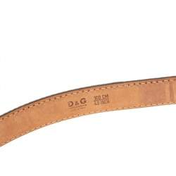 Pre Owned حزام دولتشي أند غابانا جلد ذهبي 100 سم