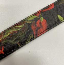 Pre Owned Dolce & Gabbana Floral Logo Belt Size 85 CM