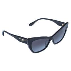 Pre Owned نظارة شمسية دولتشي أند غابانا عين قطة دي جي 4370-أف رمادية/ سوداء