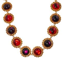 مملوكة مسبقًا Dolce & Gabbana Red Crystal Embellished Necklace