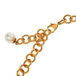 مملوكة مسبقًا Dolce & Gabbana Red Crystal Embellished Necklace