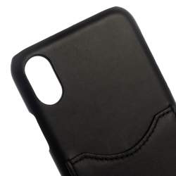 Pre Owned غطاء آيفون اكس دولتشي أند غابانا "اموري" مزين بشعار الماركة دي جي جلد أسود