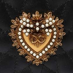 Pre Owned غطاء آيفون اكس دولتشي أند غابانا مزين حلية سيكريد هارت جلد أسود