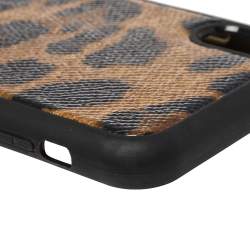 مملوكة مسبقًا حافظة أيفون أكس دولتشي أند غابانا دوفين طباعة فهد بني