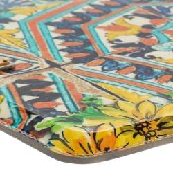Pre Owned Dolce & Gabbana Multicolor Majolica Print Patent Leather P2 Tablet Case
