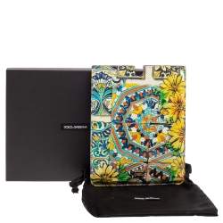 Pre Owned Dolce & Gabbana Multicolor Majolica Print Patent Leather P2 Tablet Case