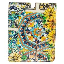 Pre Owned Dolce & Gabbana Multicolor Majolica Print Patent Leather P2 Tablet Case