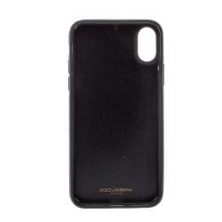 Pre Owned Dolce & Gabbana Red/Black Leather Dauphine iPhone X Case