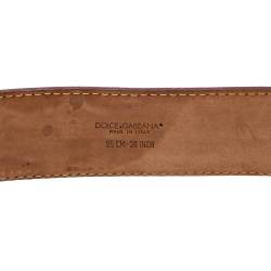 Pre Owned Dolce & Gabbana Fuchsia Leather Logo Buckle Belt 95CM