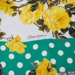 Pre Owned Dolce & Gabbana Multicolor Multiprint Silk Square Scarf