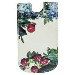 Pre Owned Dolce & Gabbana White Floral Print Patent Leather IPhone 5 Case
