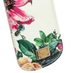 Pre Owned Dolce & Gabbana White Floral Print Patent Leather IPhone 5 Case