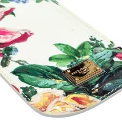 Pre Owned Dolce & Gabbana White Floral Print Patent Leather IPhone 5 Case