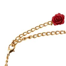 Dolce & Gabbana Red Enamel Sacred Heart Double Strand Necklace