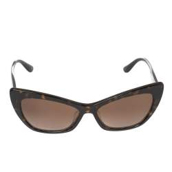 Pre Owned Dolce & Gabbana Dark Havana/Brown Gradient DG-4370 Cat Eye Sunglasses