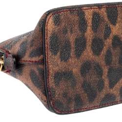 Pre Owned Dolce & Gabbana Brown Leopard Coated Canvas Cosmetic Case