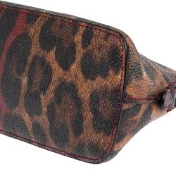 Pre Owned Dolce & Gabbana Brown Leopard Coated Canvas Cosmetic Case