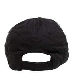 Pre Owned Dolce & Gabbana Black Canvas Logo Detail Baseball Cap L