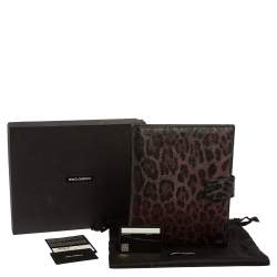 Pre Owned Dolce & Gabbana Multicolor Leopard Print Leather Tablet 2 Case
