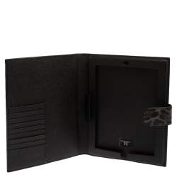 Pre Owned Dolce & Gabbana Multicolor Leopard Print Leather Tablet 2 Case