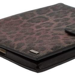 Pre Owned Dolce & Gabbana Multicolor Leopard Print Leather Tablet 2 Case