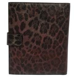 Pre Owned Dolce & Gabbana Multicolor Leopard Print Leather Tablet 2 Case