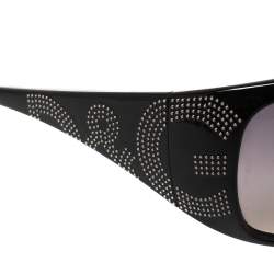 Pre Owned نظارة شمسية دولتشي أند غابانا مستطيلة متدرجة رمادي/ شعار مرصع أسود