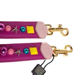 Pre Owned حمالة حقيبة دولتشي آند غابانا جلد فوشيا مرصعة